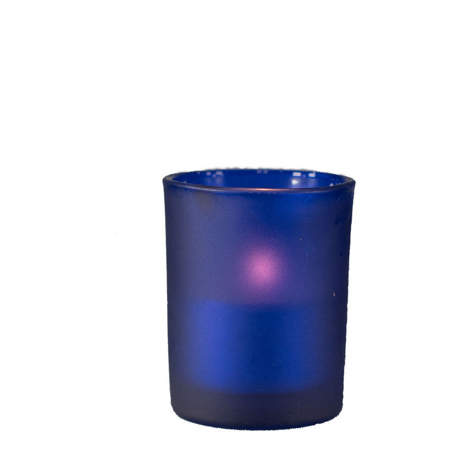 20 Pack Blue Frosted Glass Votive Tealight Candle Holders House Party Cenrepiece Xmas Wedding Decor Glass Candlestick Party Decorations Bridal Baby Shower Event